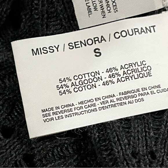 Open knit charcoal color sweater - Picture 10 of 13